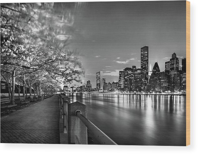 One World Trade Center Wood Print featuring the photograph Front Row Roosevelt Island by Az Jackson