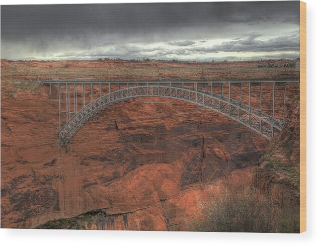 Glen Canyon Bridge Wood Print featuring the photograph Glen Canyon Bridge by Donna Kennedy
