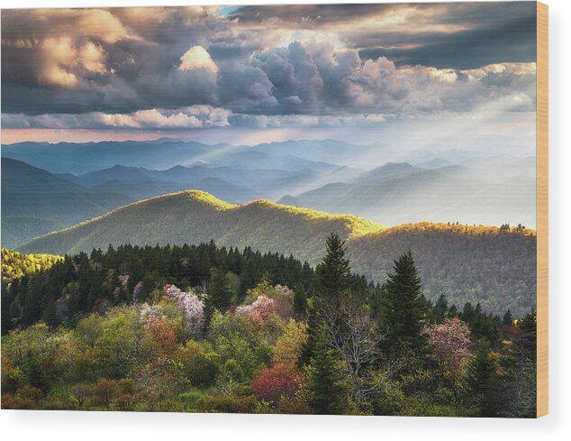 Great Smoky Mountains Wood Print featuring the photograph Great Smoky Mountains National Park - The Ridge by Dave Allen