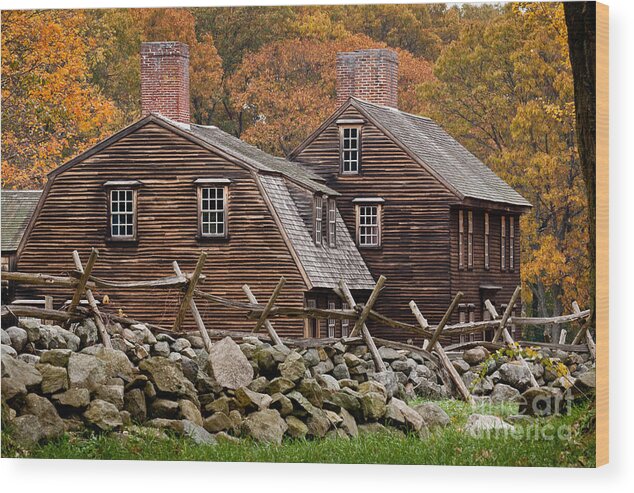 American History Wood Print featuring the photograph Hartwell Tarvern in Autumn by Susan Cole Kelly