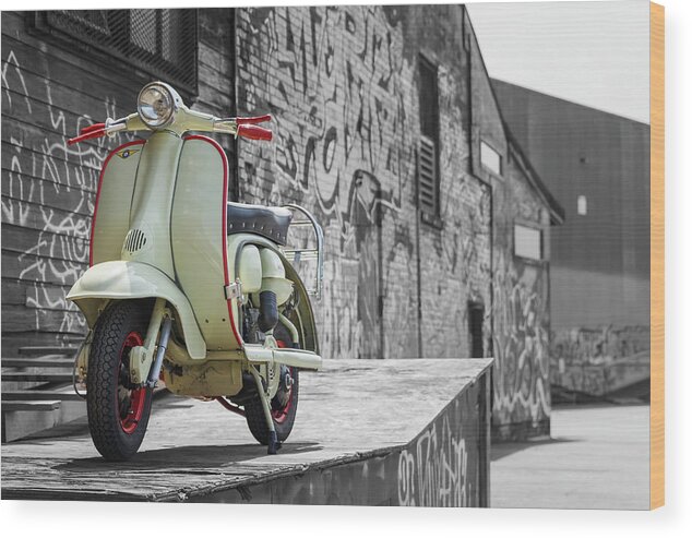 Classic Wood Print featuring the photograph Lambretta Style by Rick Deacon