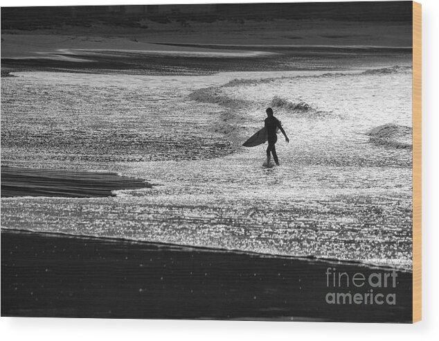 Surfer Wood Print featuring the photograph Last wave by Sheila Smart Fine Art Photography