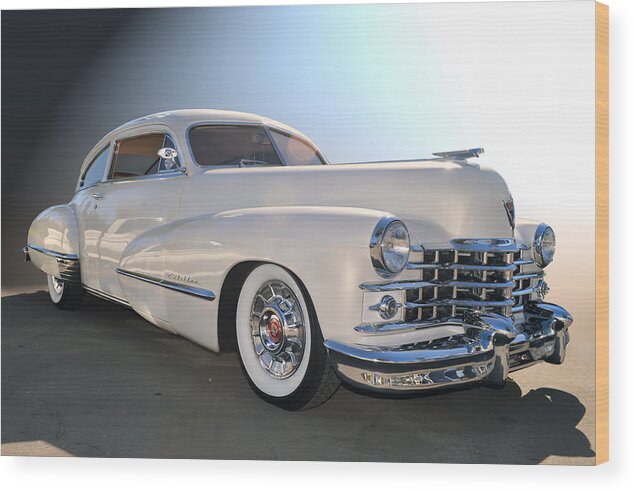 Cadillac Wood Print featuring the photograph Long White Cadillac by Bill Dutting