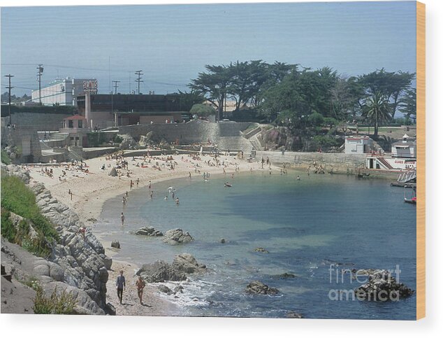 Restaurant Wood Print featuring the photograph Lovers Point Beach, Pacific Grove, Calif. 1966 by Monterey County Historical Society