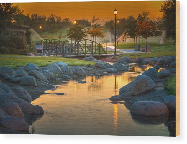 Beautiful Wood Print featuring the photograph Morning Sunrise in the Park by Connie Cooper-Edwards