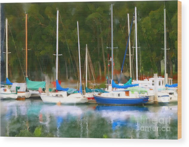 Boats Wood Print featuring the photograph Morro Bay Sail Boats by Lisa Redfern