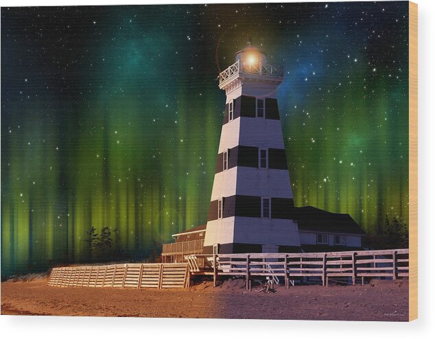 Lighthouse Wood Print featuring the photograph Nighthouse by WB Johnston