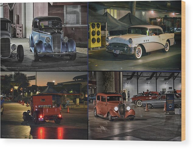 Collage Wood Print featuring the photograph Nite Shots at Cure by Bill Dutting