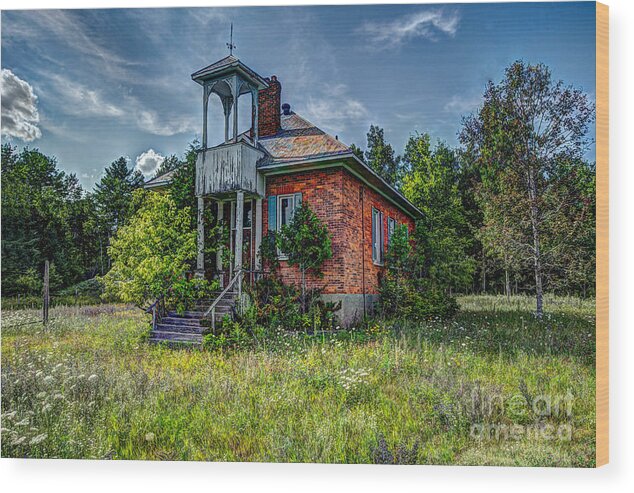 Abandoned Wood Print featuring the photograph Old Schoolhouse by Roger Monahan