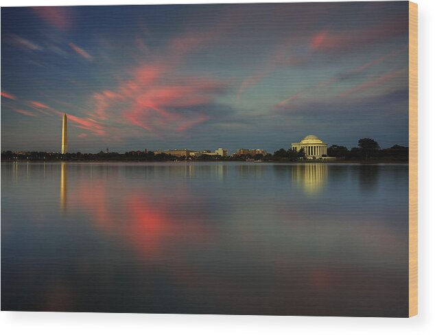 Washington Dc Wood Print featuring the photograph Potomac River Sunset Washington DC by Douglas Berry