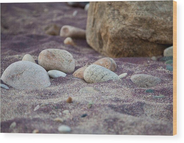 Stones Wood Print featuring the photograph Purple Sand by Sara Hudock