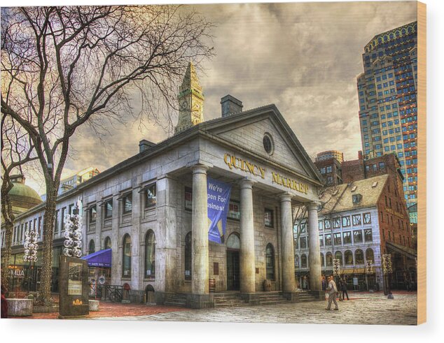 Faneuil Hall Marketplace Wood Print featuring the photograph QUincy Market - Boston, Ma. by Joann Vitali