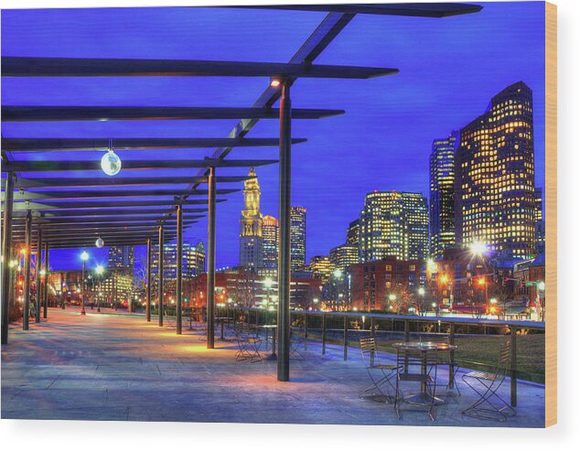 Boston Wood Print featuring the photograph Rose Kennedy Greenway - Boston North End by Joann Vitali