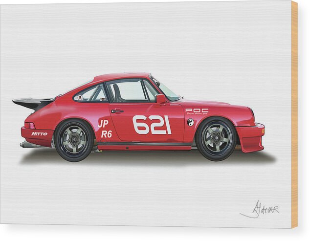 Porsche Owners Club Wood Print featuring the digital art Scott Sookwongse by Alain Jamar