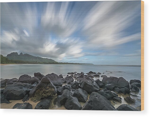 Anahola Wood Print featuring the photograph Skywalking by Jon Glaser
