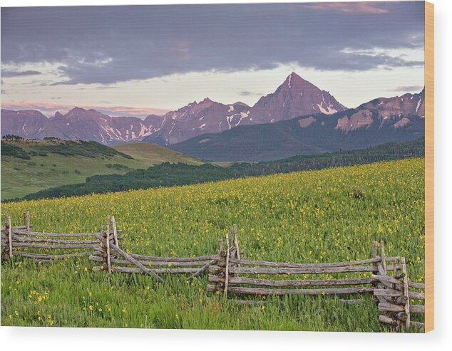 Fence Wood Print featuring the photograph Sneffels Fence 2 by Whit Richardson