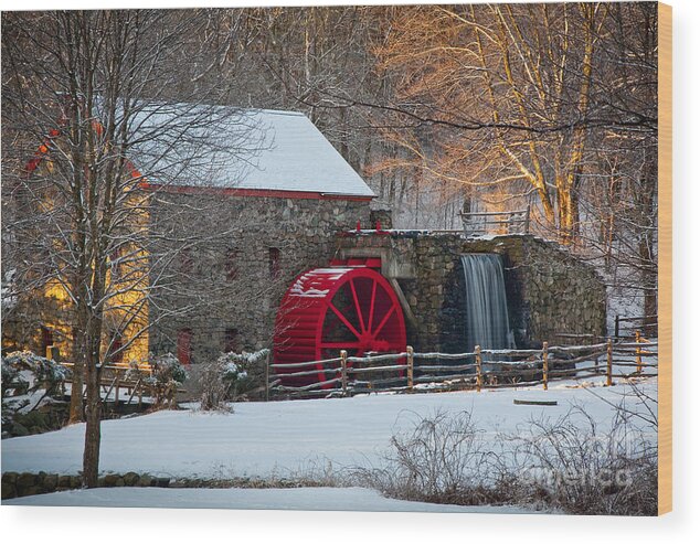 Boston Area Wood Print featuring the photograph Sudbury Gristmill by Susan Cole Kelly