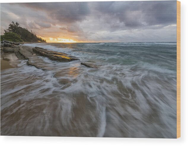 Anahola Wood Print featuring the photograph Swept Out by Jon Glaser
