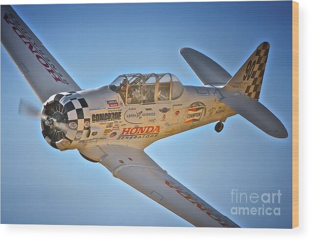 Transportation Wood Print featuring the photograph T-6 Texan Race 90 by Gus McCrea