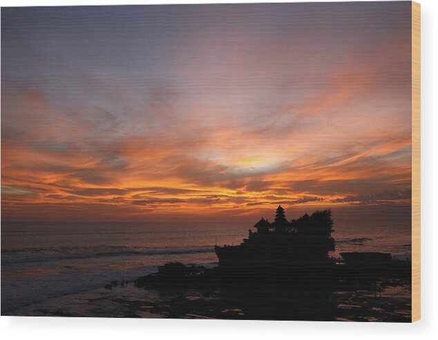 Photo Wood Print featuring the photograph Temple At Sunset by Carmo Correia