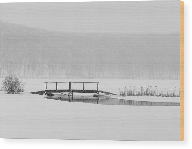Winter Wood Print featuring the photograph The Bridge by Sara Hudock