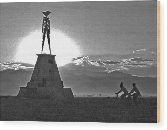 Burning Man Wood Print featuring the photograph The Burning Man by Neil Pankler