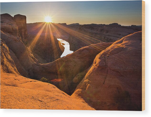 Moab Wood Print featuring the photograph Updraft Arch by Whit Richardson