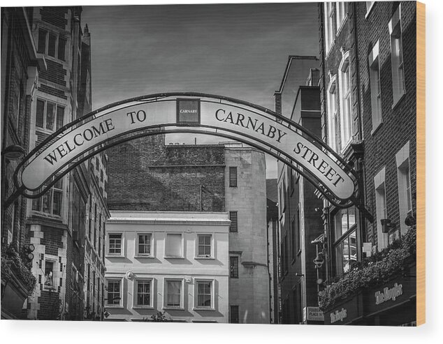Carnaby Street Wood Print featuring the photograph Welcome to Carnaby Street London by Georgia Clare