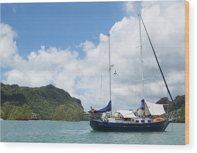 Yatch Wood Print featuring the photograph Yatch by Faashie Sha
