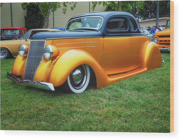 1936 Wood Print featuring the photograph 1936 Ford 5 Window Coupe by Thomas Hall