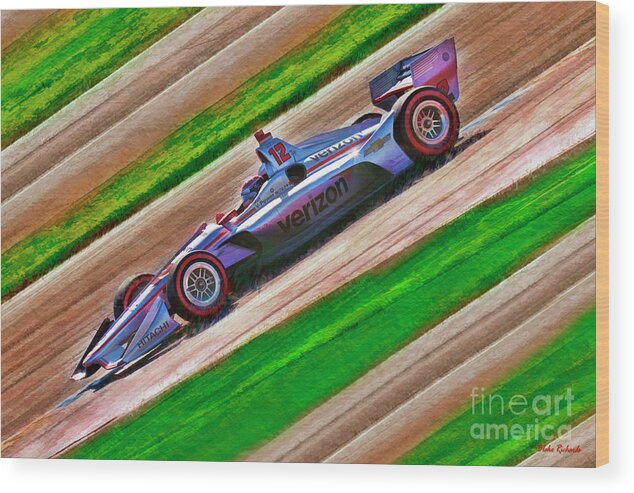  Wood Print featuring the photograph 2018 Indy Car Winner Will Power Verizon Chevroletr by Blake Richards
