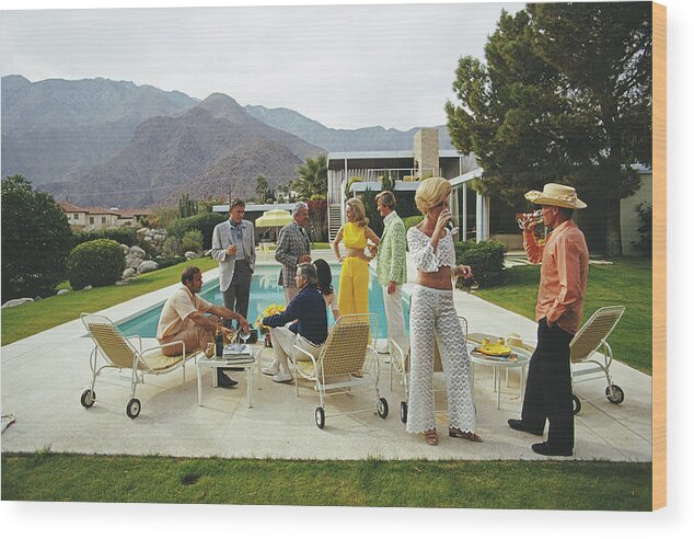 People Wood Print featuring the photograph Desert House Party by Slim Aarons