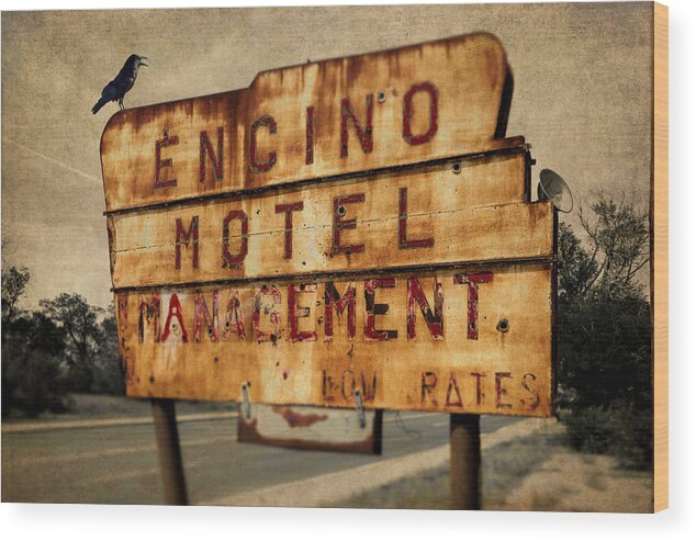 © 2018 Lou Novick All Rights Reserved Wood Print featuring the photograph Encino Hotel by Lou Novick