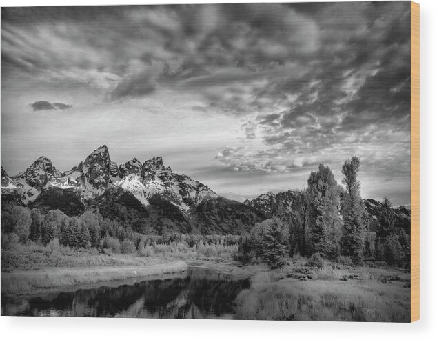 Tetons Wood Print featuring the photograph Grand Teton Mountain II by Jon Glaser