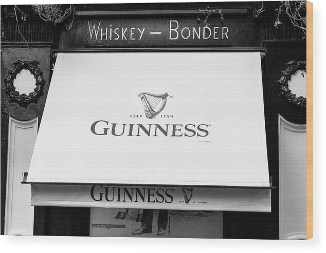 Bar Wood Print featuring the photograph Guinness Awning Dublin by Georgia Clare