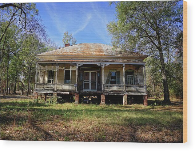 Alabama Wood Print featuring the photograph I've Seen Better Days by Kelly Gomez