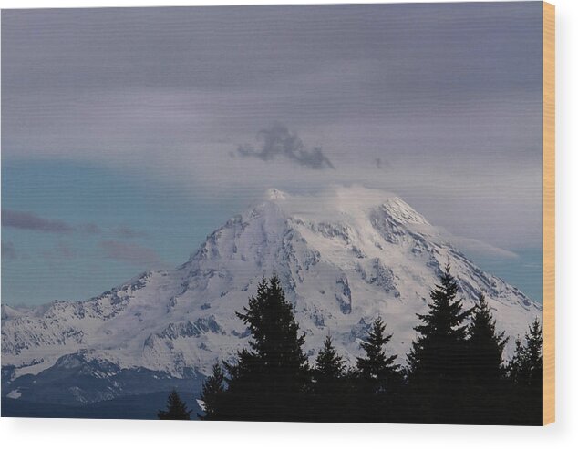 Landscape Wood Print featuring the photograph Mt Rainier by Cheryl Day