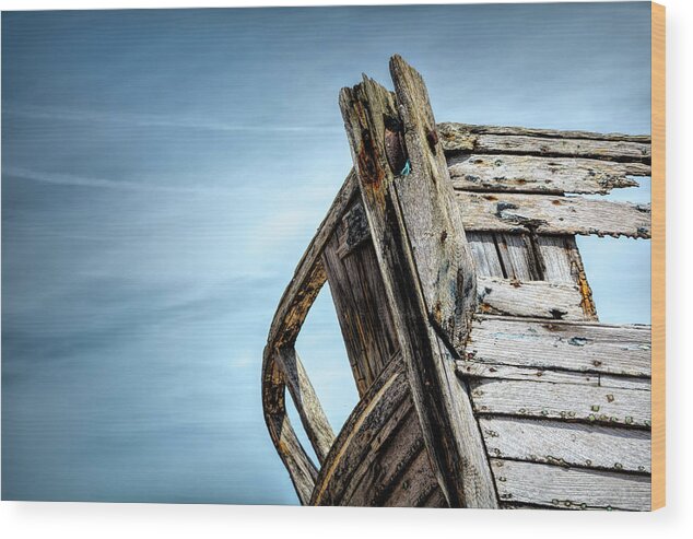 Dungeness Wood Print featuring the photograph Old Abandoned Boat Landscape by Rick Deacon