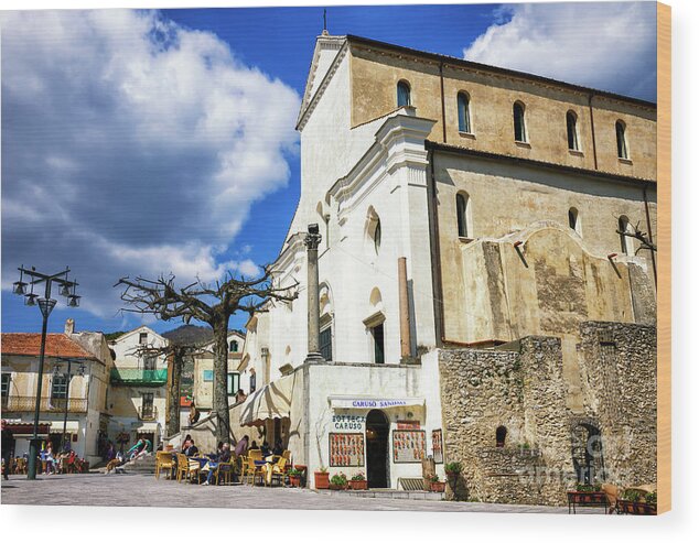 Piazza Wood Print featuring the photograph Piazza il Duomo Ravello by John Rizzuto