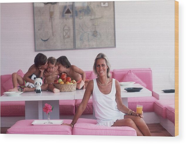 1980-1989 Wood Print featuring the photograph Princess In Pink by Slim Aarons