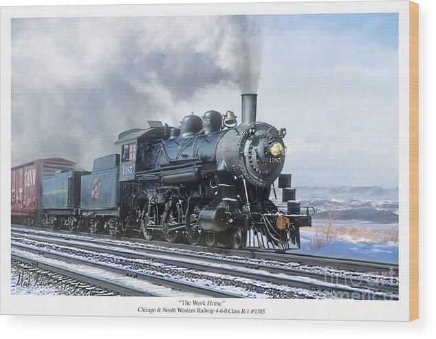 Railroad Wood Print featuring the digital art The Work Horse by Mark Karvon