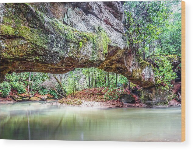 Red River. Gorge Wood Print featuring the photograph Rock Bridge by Ed Newell