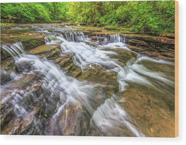 Water Wood Print featuring the photograph Cascades by Ed Newell