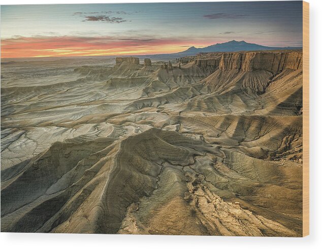 Utah Wood Print featuring the photograph Badlands Viewpoint by Whit Richardson