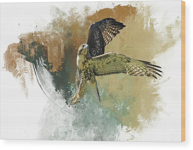 Red Tail Hawk Wood Print featuring the photograph Ballet Dancer by Donna Kennedy