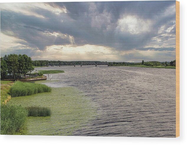 Photography Wood Print featuring the photograph Big River ..Jurmala Latvia by Aleksandrs Drozdovs