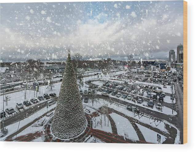 Photography Wood Print featuring the photograph Christmas Tree In My Capital Riga . by Aleksandrs Drozdovs