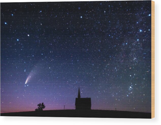 Comet Wood Print featuring the photograph Comet Neowise by Yoshiki Nakamura