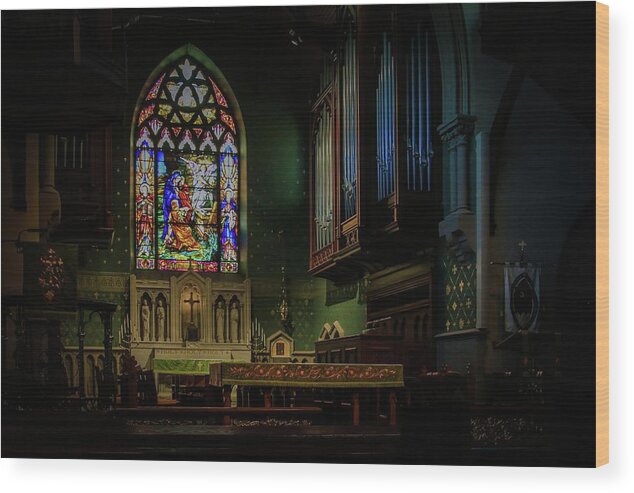 Church Altar Wood Print featuring the photograph Early Morning Altar by Deb Beausoleil