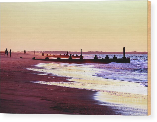 Family Vacation Wood Print featuring the photograph Family Vacation at Cape May in New Jersey by John Rizzuto